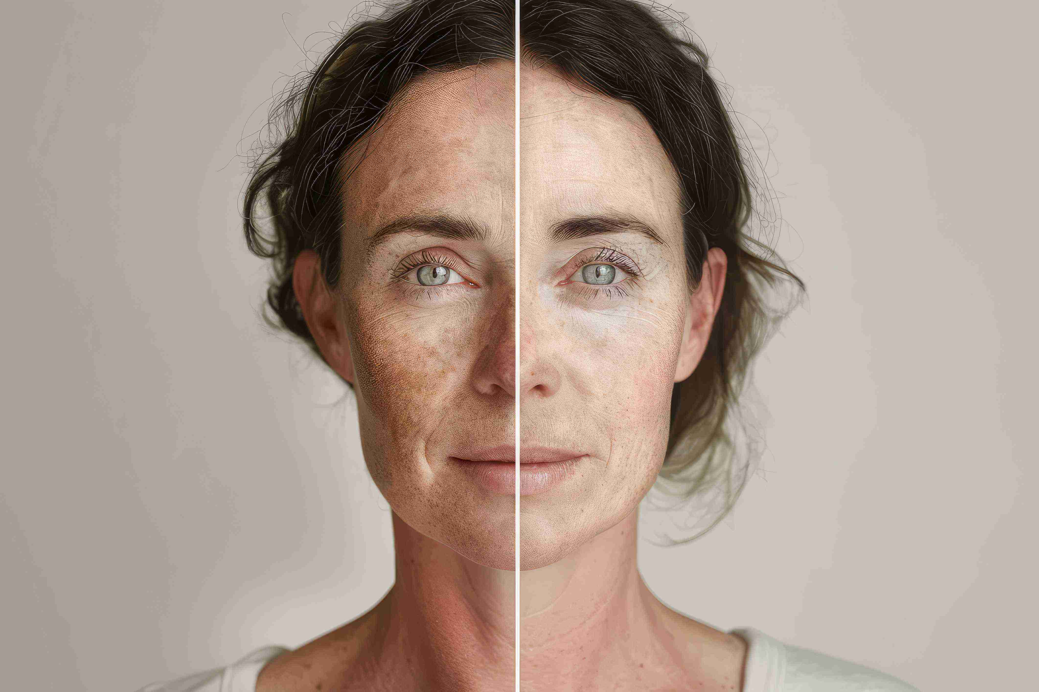 Woman using facial massage tools