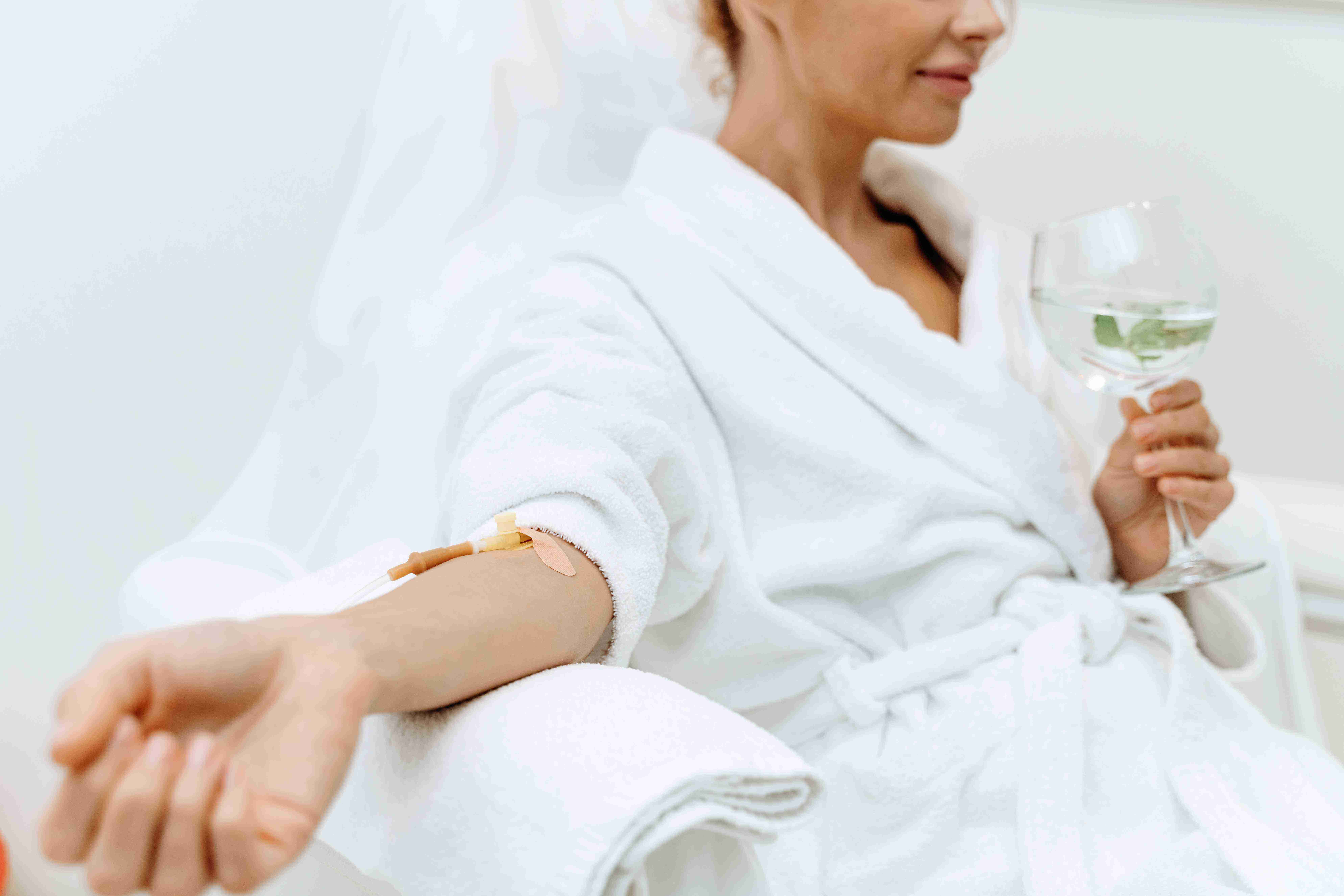 Woman using facial massage tools
